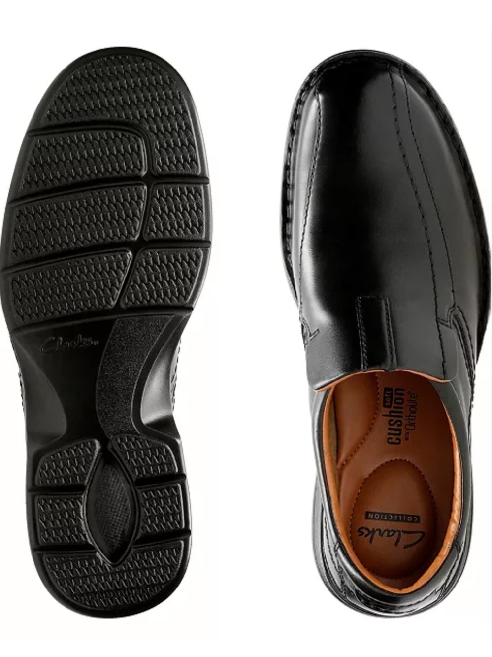 Clarks Escalade Step Leather Comfort Loafers/Shoes Mens Black Size 11 NWOB